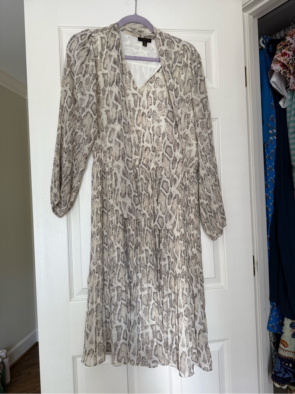 Current Air Neutral Snake-Print Midi Dress
